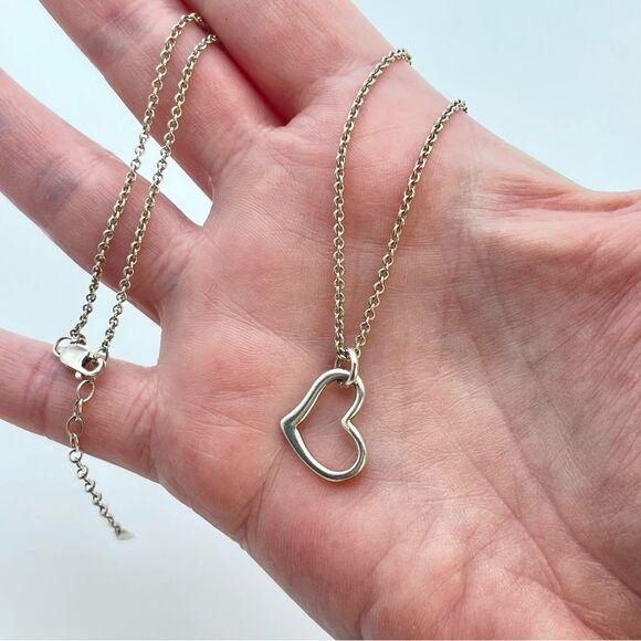 Sterling Silver Floating Open Heart Charm Pendant Necklace | 925 Jewelry Gift - Picture 7 of 12